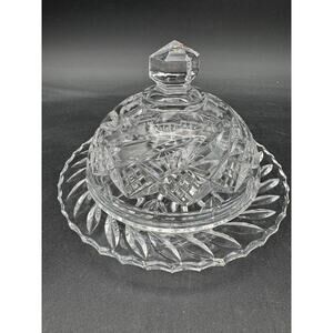Lead Crystal Covered Butter Dish Balmoral by Edinburgh Crystal 6" x 4"